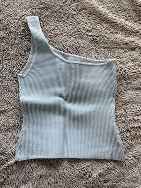 Artizia One-Shoulder Ribbed Knit Tank